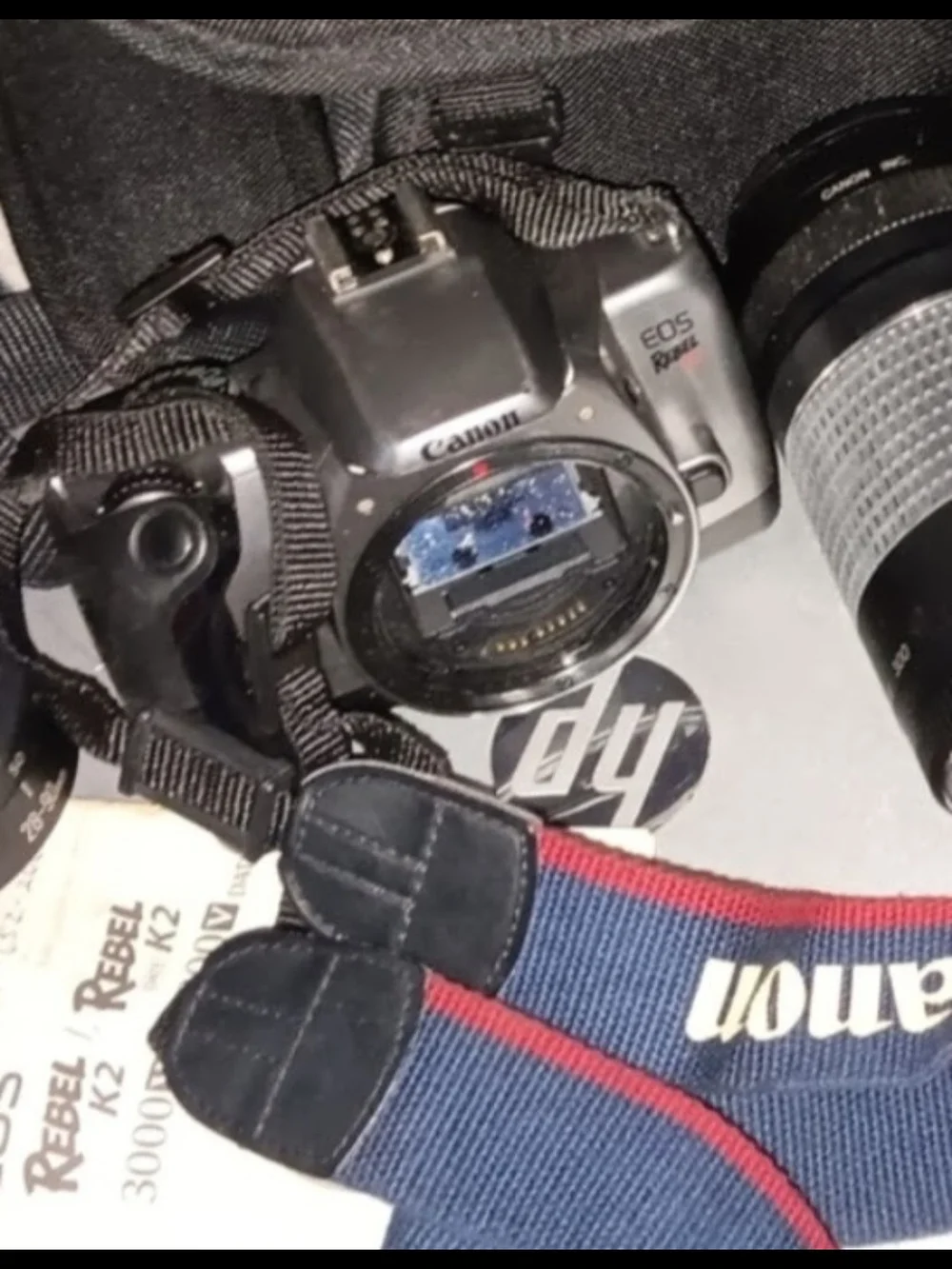 Canon DSLR Camera in Black and Silver with 28-90mm Lens